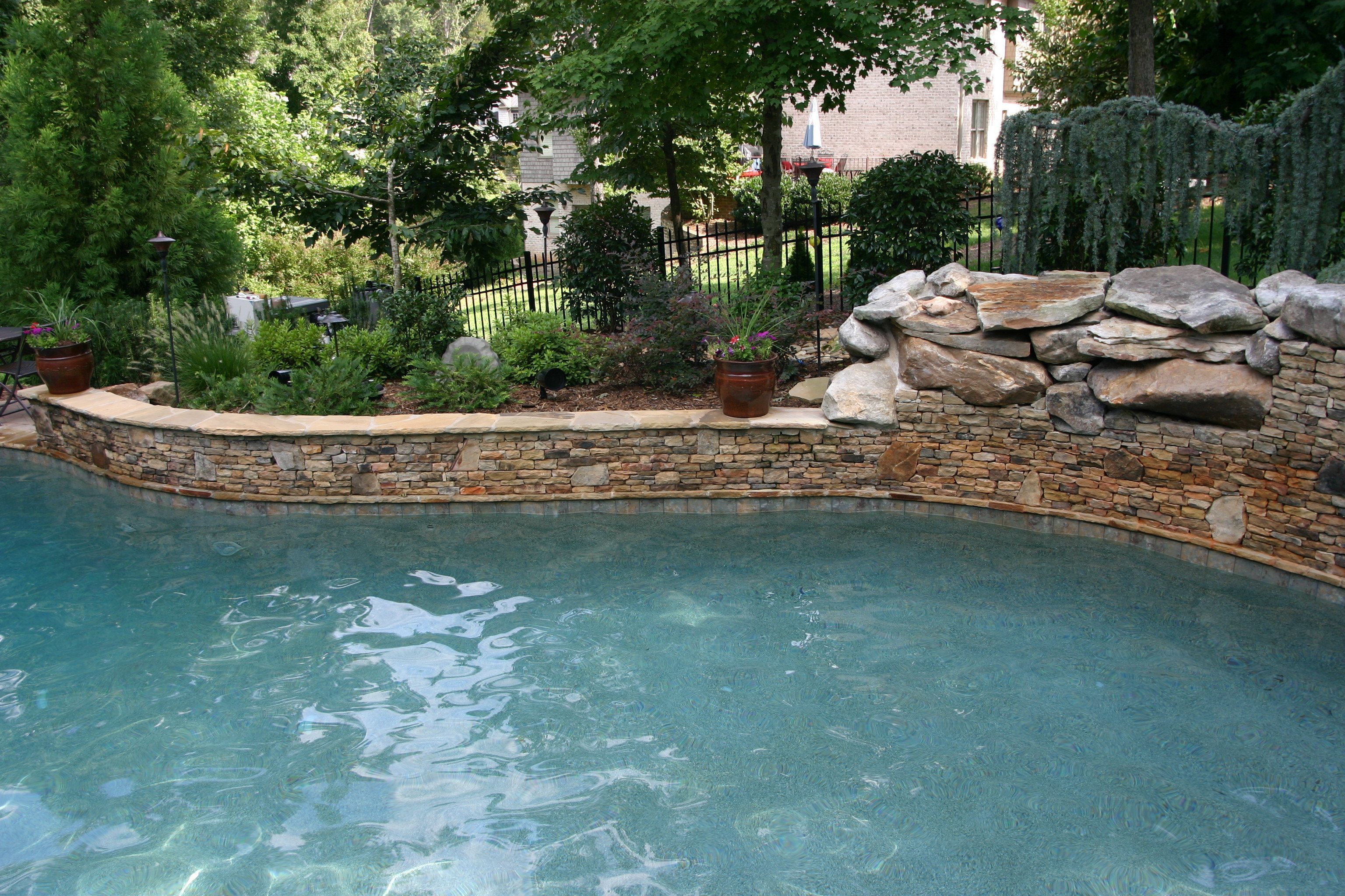 Water Features Inground Pool Concord NC Aloha Pools